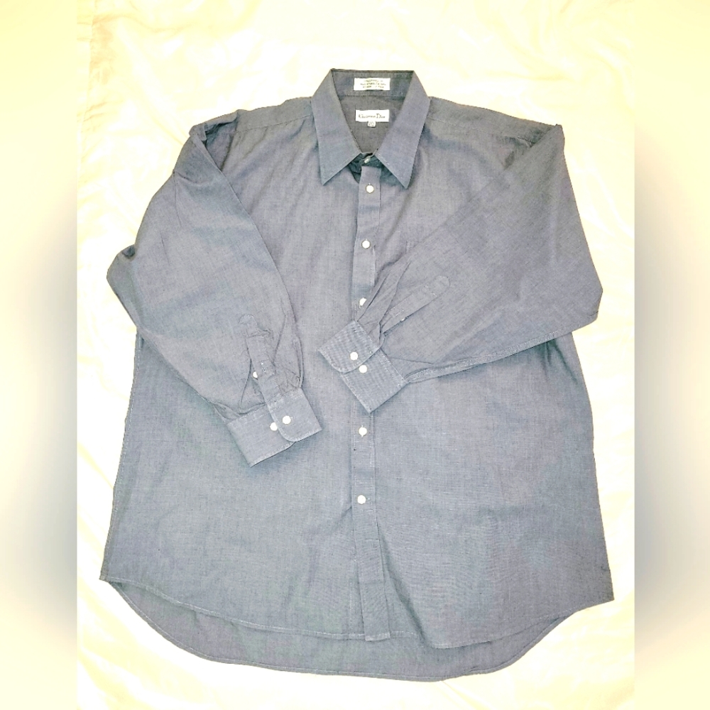 Men's Christian Dior Grey Button Down Long Sleeve Shirt